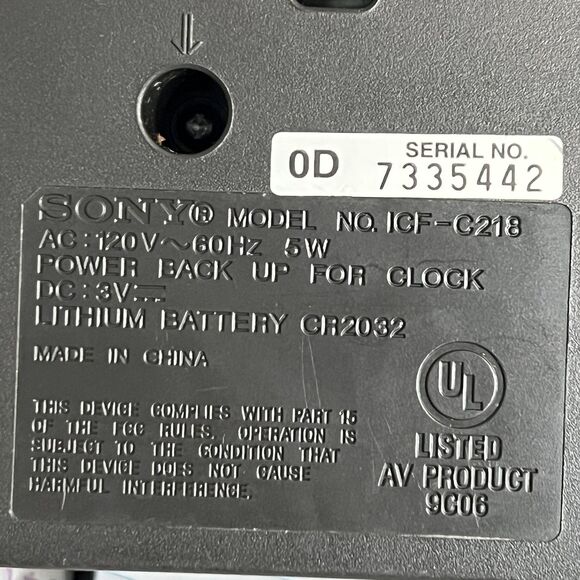 Sony Dream Machine Alarm ICF-C218 FM AM Clock Radio Black Auto Time Set - Picture 4 of 8